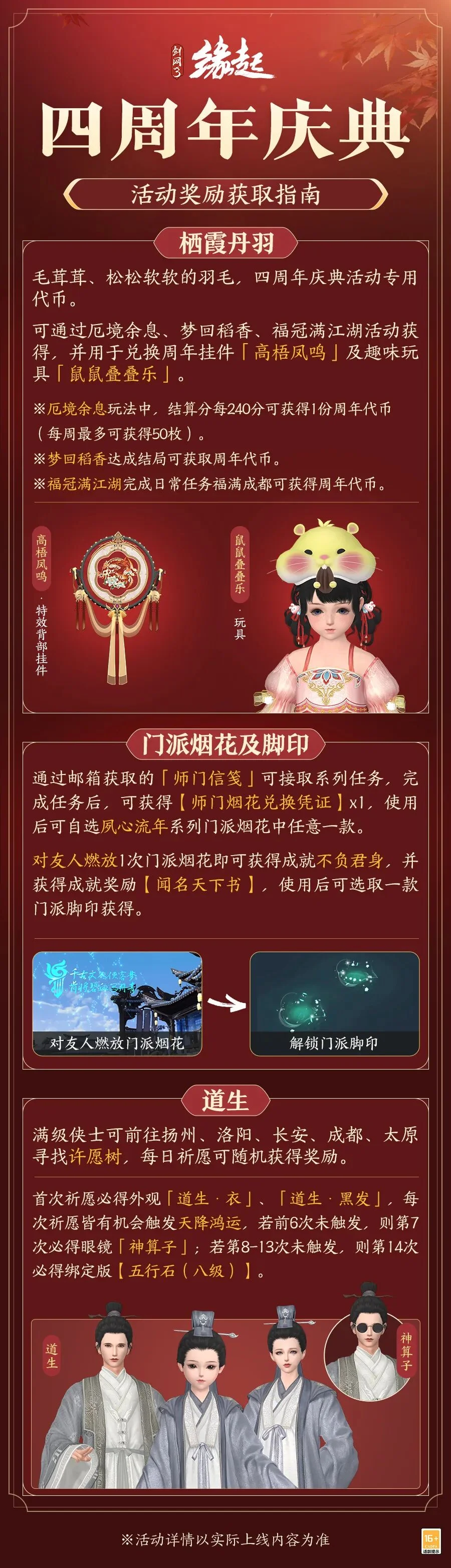 剑网3缘起四周年必看！21天拿满所有奖励，八级五行石免费领