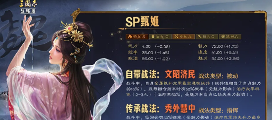 三国志战略版魅力型辅助SP甄姬实战表现