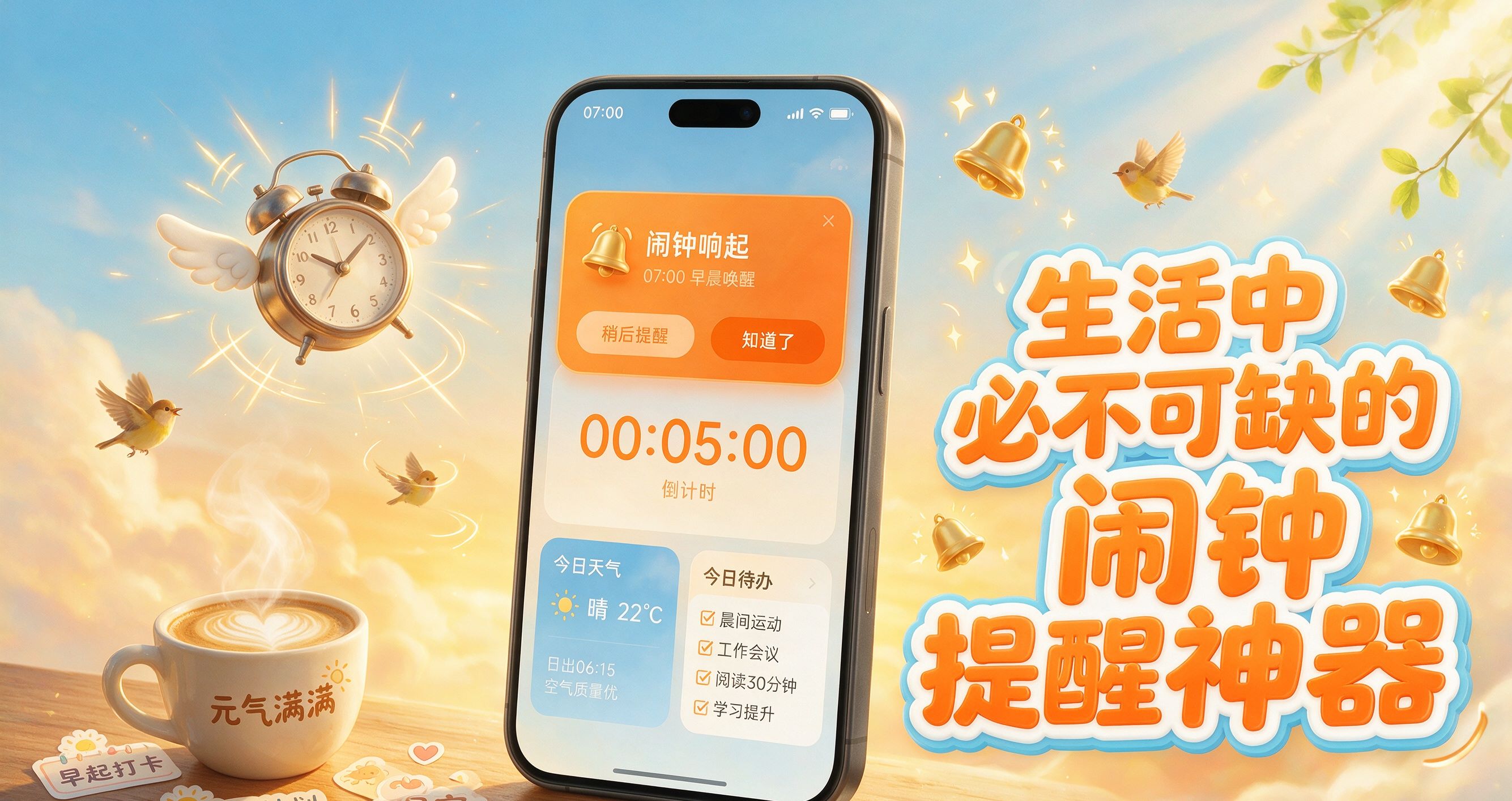 生活中必不可缺的闹钟提醒神器