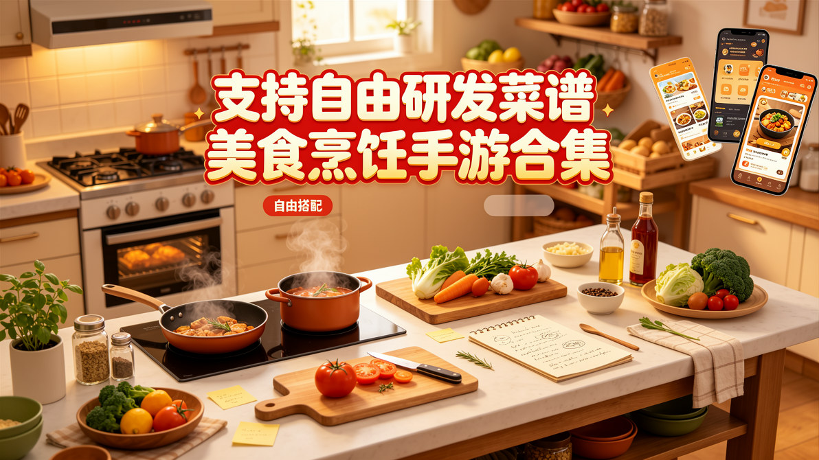 支持自由研发菜谱美食烹饪手游合集