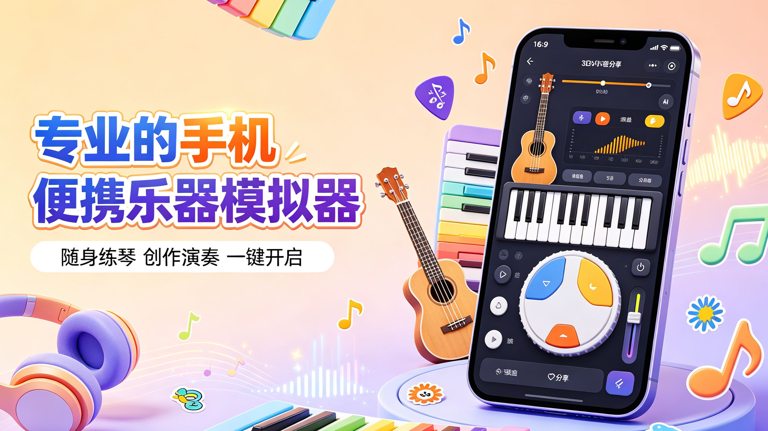 专业的手机便携乐器模拟器