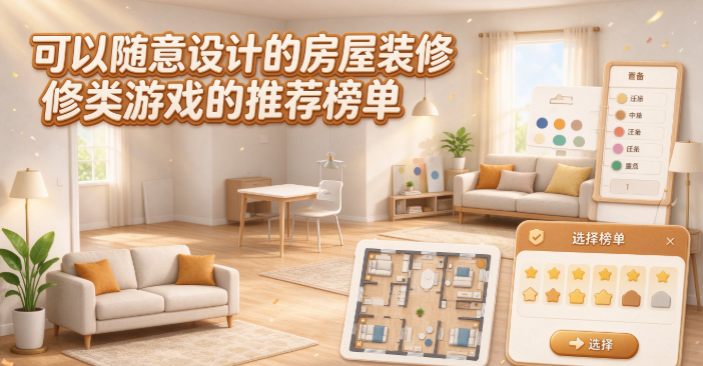 可以随意设计的房屋装修类游戏的推荐榜单