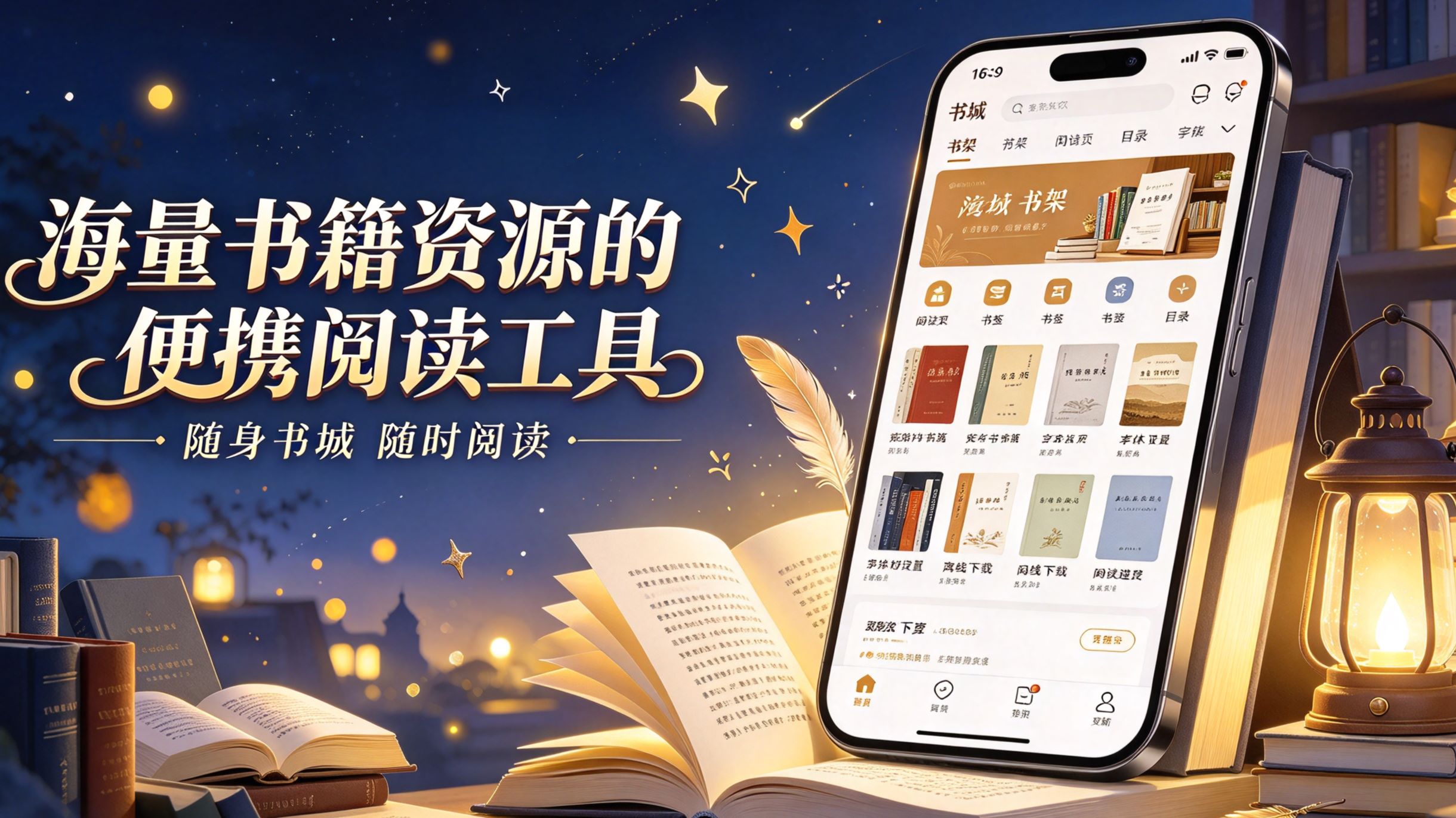海量书籍资源的便携阅读工具