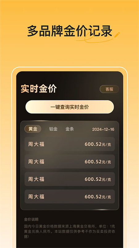实时金价截图3